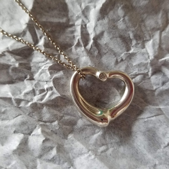 Tiffany open heart necklace with diamond - Picture 2 of 6